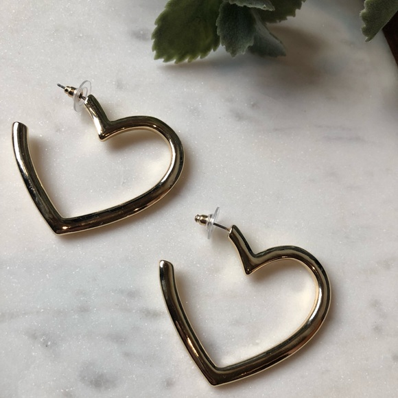 The Remy - Gold Heart Hoops - Picture 2 of 6